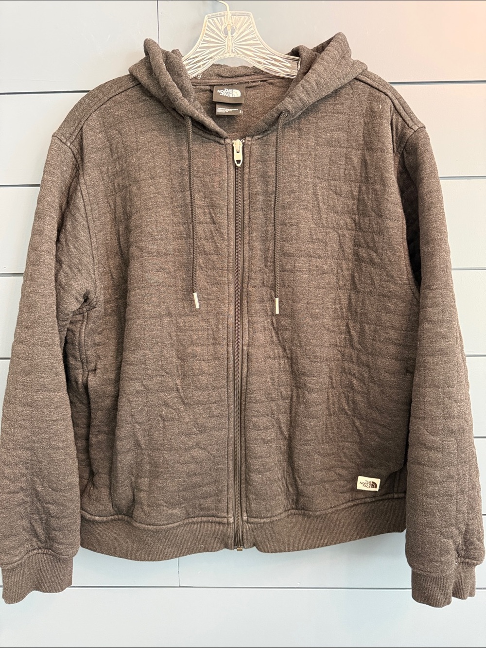The North Face Women’s Quilted Zip Hoodie - Charcoal Gray